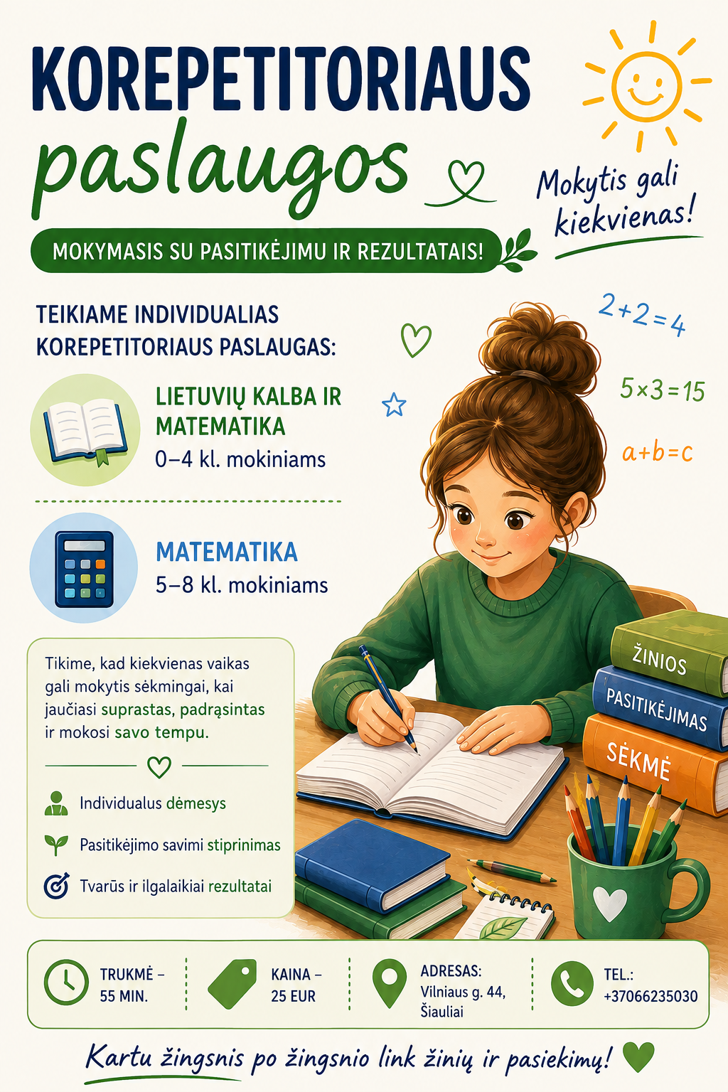 Korepetitoriai Šiauliuose: matematikos ir lietuvių kalbos pamokos